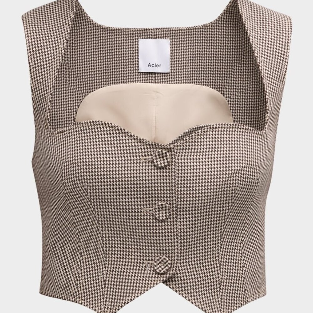 Acler Barcroft Houndstooth Cropped Vest  NWT size 10 (AU size 14)